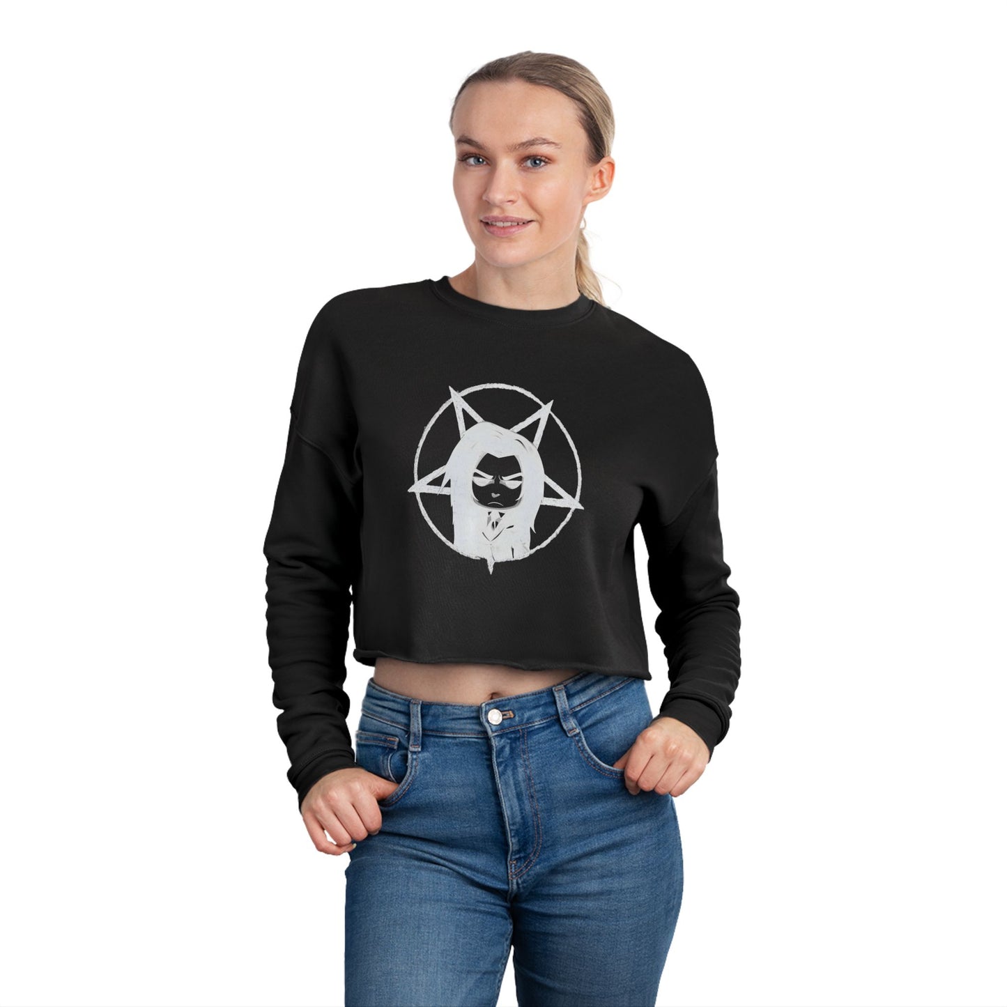 Cropped Sweatshirt With Manic Kazzy Mascot Logo