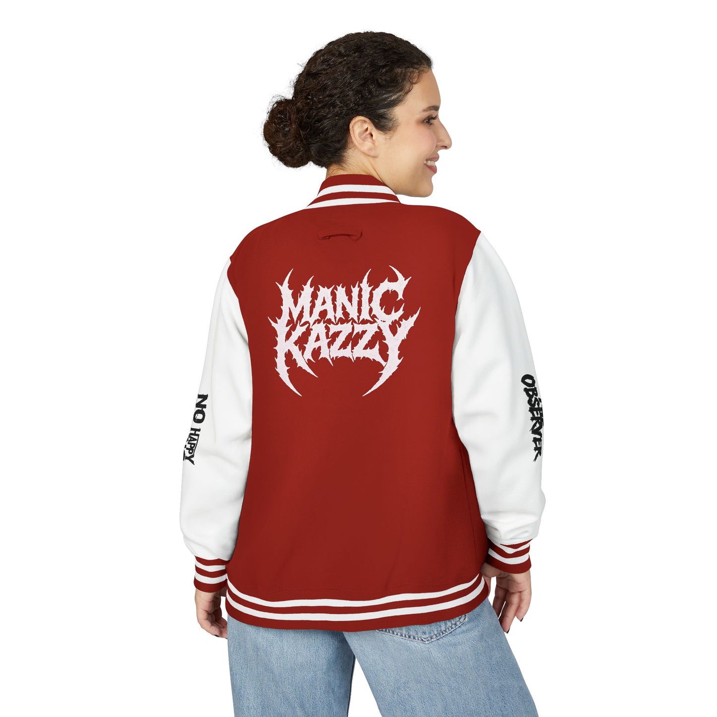 Manic Kazzy Letterman Jacket - Red & White