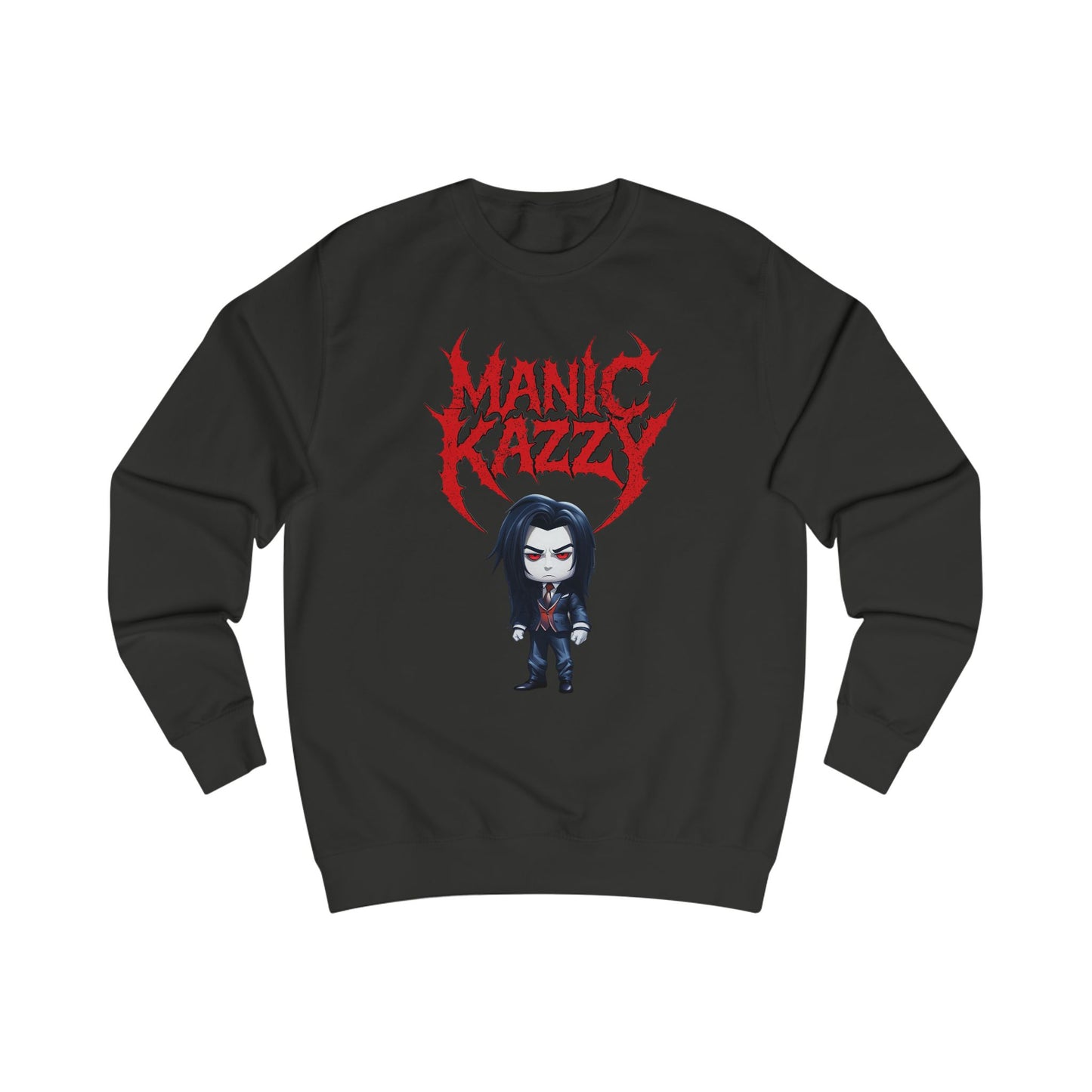 Manic Kazzy Unisex Sweatshirt - Cozy Graphic Pullover for Music Lovers, Perfect Gift for Concerts, Halloween, or Everyday Wear