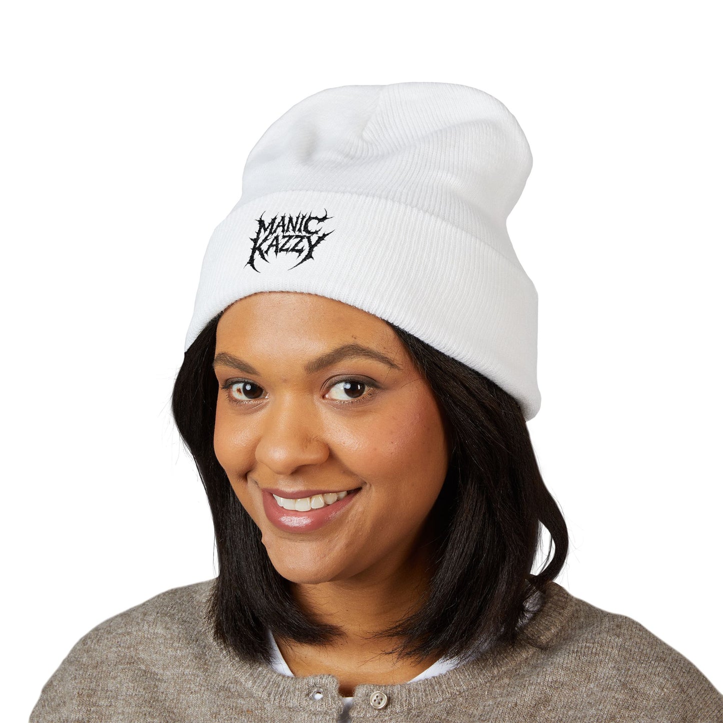 Manic Kazzy Beanie - White & Black