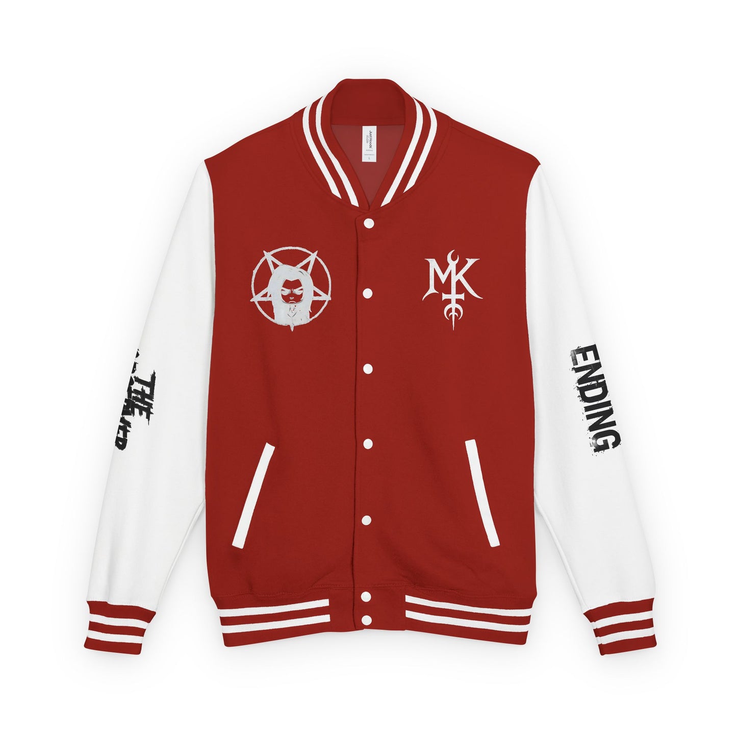Manic Kazzy Letterman Jacket - Red & White