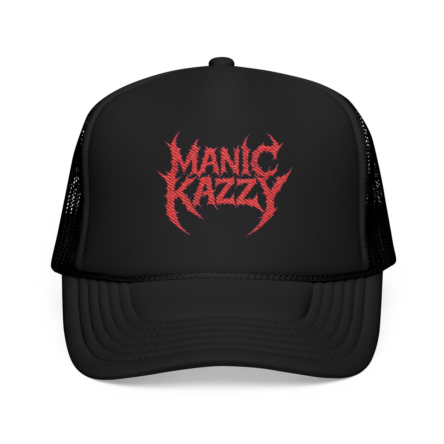 Manic Kazzy Embroidered Foam Trucker Hat, Stylish Cap for Casual Outings, Concerts, Festivals, Gift for Music Lovers, Unisex Hat