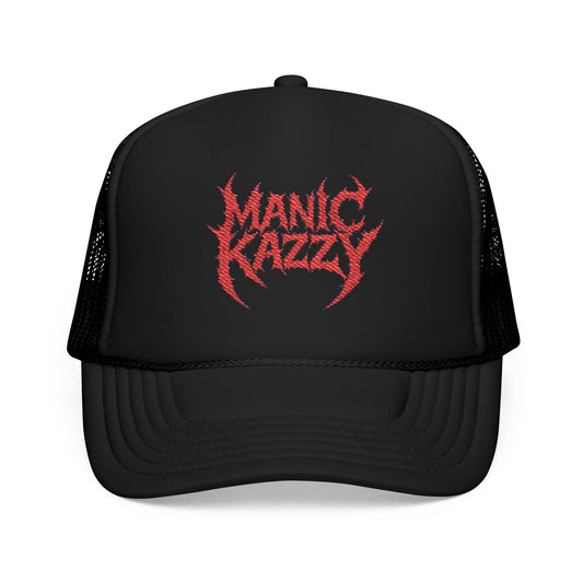 Manic Kazzy Embroidered Foam Trucker Hat, Stylish Cap for Casual Outings, Concerts, Festivals, Gift for Music Lovers, Unisex Hat